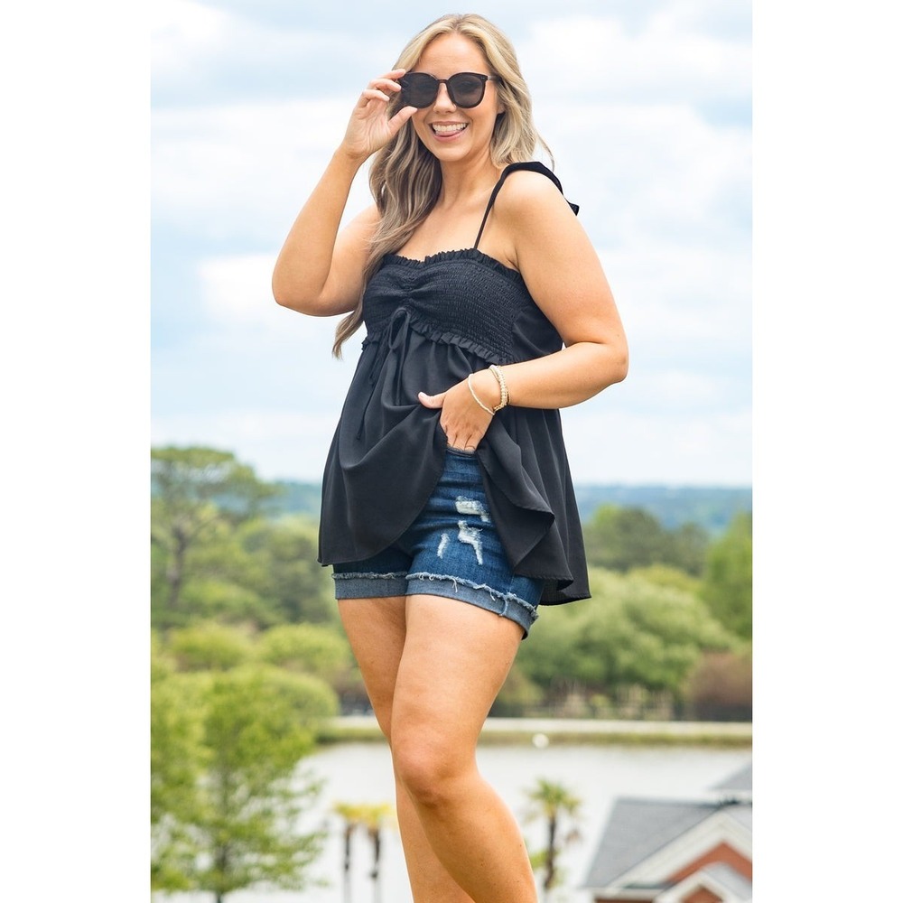 Blossoming‎ Flower Top, Black